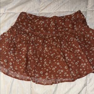 Floral Brown Skirt/ skort